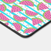 Neon Watermelon op Stripes Pattern Bureaumat (Hoek)
