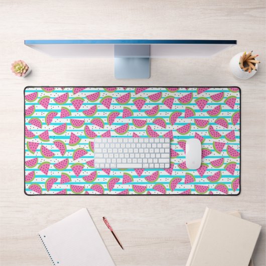Neon Watermelon op Stripes Pattern Bureaumat (Kantoor 1)