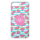 Neon Watermelon op Stripes Pattern Case-Mate iPhone Case (Achterkant)