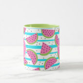 Neon Watermelon op Stripes Pattern Mok (Midden)