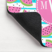 Neon Watermelon op Stripes Pattern Muismat (Hoek)