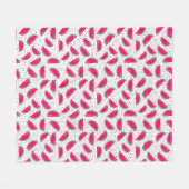 Neon Watermelon over het zaadpatroon Fleece Deken (Voorkant (Horizontaal))