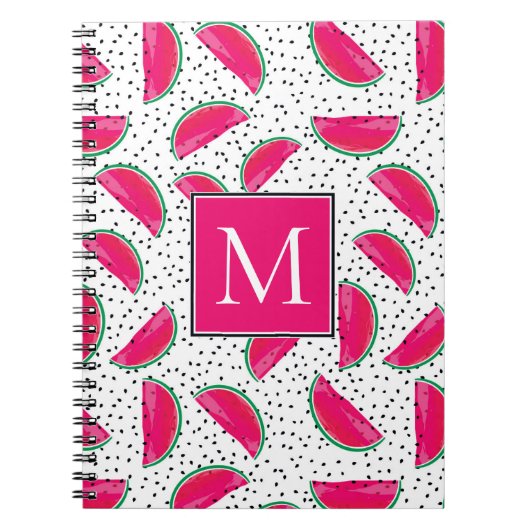 Neon Watermelon over het zaadpatroon Notitieboek (Voorkant)