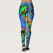 Neon Waterverf, Abstract, Paint Splatter, Leggings (Achterkant)