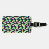 Neon Waterverf Cacti in Pots Pattern Bagagelabel (Voorkant horizontaal)