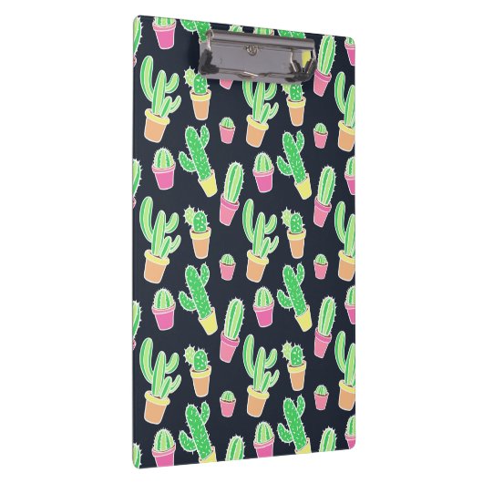 Neon Waterverf Cacti in Pots Pattern Klembord (Rechts)