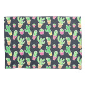 Neon Waterverf Cacti in Pots Pattern Kussensloop (Voorkant-Links)