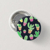 Neon Waterverf Cacti in Pots Pattern Ronde Button 3,2 Cm (Voorkant /achterkant)