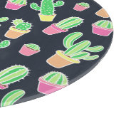 Neon Waterverf Cacti in Pots Pattern Snijplank (Hoek)