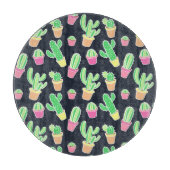 Neon Waterverf Cacti in Pots Pattern Snijplank (Voorkant)