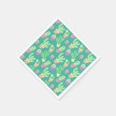 Neon Waterverf cactus in pottenpatroon Servet (Hoek)