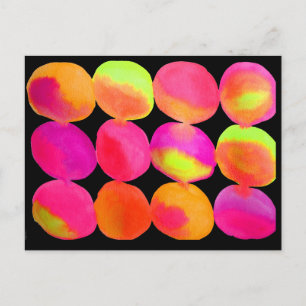 Neon Waterverf cirkel patroon abstracte kunstkleur Briefkaart