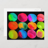 Neon Waterverf cirkel patroon abstracte kunstkleur Briefkaart (Voorkant / Achterkant)