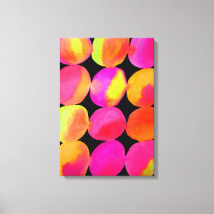 Neon Waterverf cirkel patroon abstracte kunstkleur Canvas Afdruk