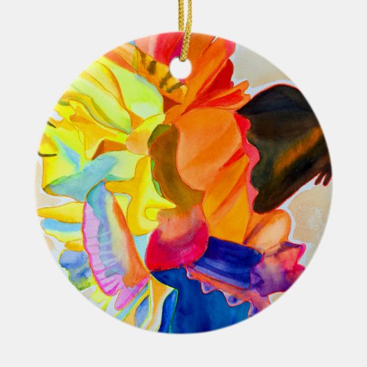 Neon waterverf keramisch ornament (Voorkant)