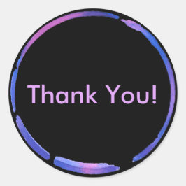 Neon Waterverf verfring, roze dank u Ronde Sticker