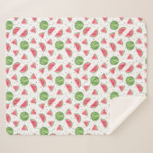 Neon Waterverf Watermeloenen Patroon Sherpa Deken (Voorkant (horizontaal))