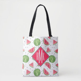 Neon Waterverf Watermeloenen Patroon Tote Bag
