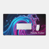 Neon Wave Futuristic Cyberpunk Gaming  Bureaumat (Keyboard & Muis)