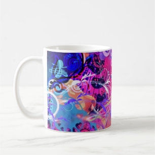 Neon Wervelingen Psychedelische Roze en Paarse M Koffiemok
