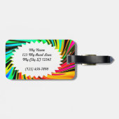 Neon Whirlpool Galaxy Bagagelabel (Achterkant horizontaal)