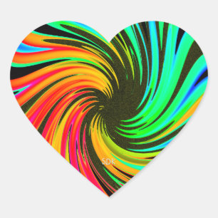 Neon Whirlpool Galaxy Hart Sticker