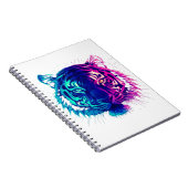 Neon White Tiger – Glowing Cyberpunk Wildlife Art Notitieboek (Rechterzijde)
