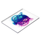 Neon White Tiger – Glowing Cyberpunk Wildlife Art Notitieboek (Linkerzijde)
