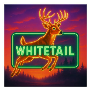 Neon Whitetail Poster Print Perfect Poster
