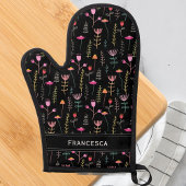 Neon Wildflower, aangepaste monogram Ovenwant & Pannenlap Set