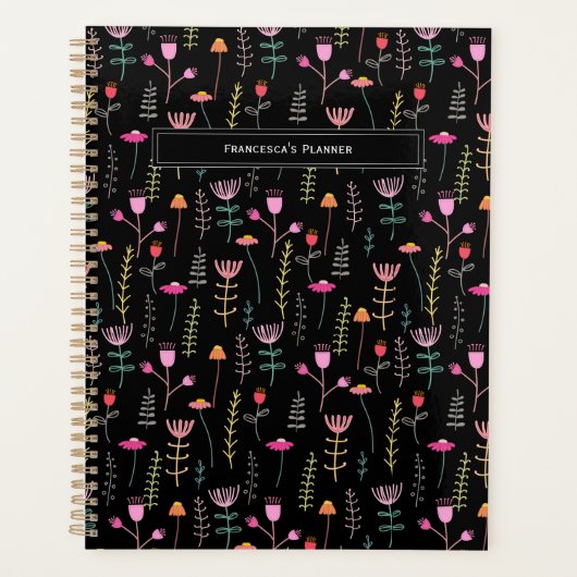 Neon Wildflower, aangepaste monogram Planner (Voorkant)
