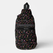Neon Wildflower, aangepaste monogram Sling Bag (Voorkant)