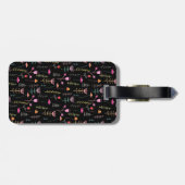 Neon Wildflower op zwart, Bagagelabel (Achterkant horizontaal)