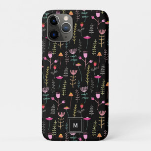 Neon Wildflower op zwart, iPhone 11 Pro Hoesje