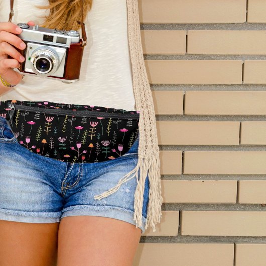 Neon Wildflower op zwart Heuptasje