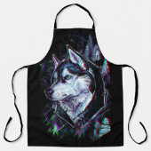 Neon Wolf All-Over Print Apron Schort (Voorkant)