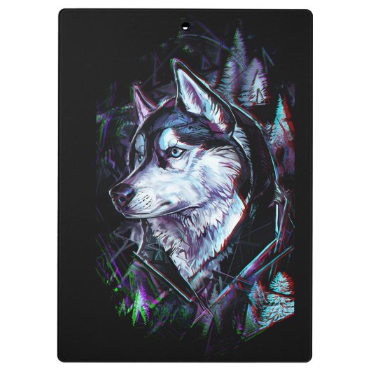 Neon Wolf Clipboard Klembord (Achterkant)
