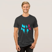 Neon Wolf Face Graphic Tri-Blend Shirt (Voorkant volledig)
