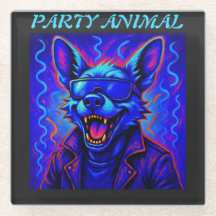 Neon wolf Party Animal – Colorful Retro Graphic