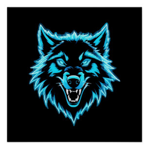 Neon Wolf Perfect Poster