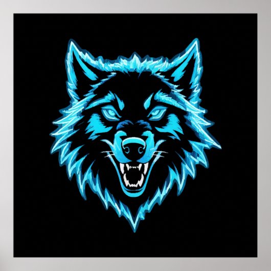 Neon Wolf Poster (Voorkant)