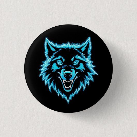 Neon Wolf Ronde Button 3,2 Cm (Voorkant)