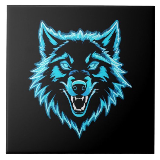 Neon Wolf Tegeltje (Voorkant)
