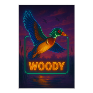 Neon Wood Duck Poster Perfect Poster