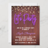 Neon Wooden Wall Faisons une invitation (Dos)