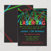 Neon Words Laser Label Birthday Party Invitations Kaart (Voorkant / Achterkant)