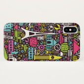 Neon World Icons Pattern Case-Mate iPhone Case (Achterkant (horizontaal))