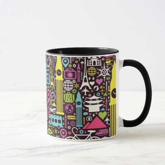 Neon World Icons Pattern Mok (Rechts)