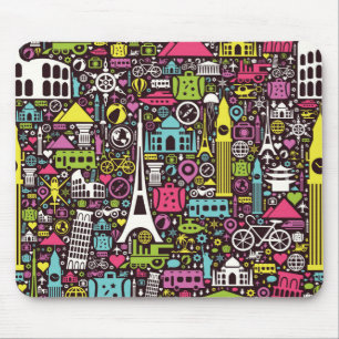 Neon World Icons Pattern Muismat