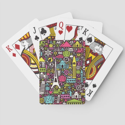 Neon World Icons Pattern Pokerkaarten (Achterkant)